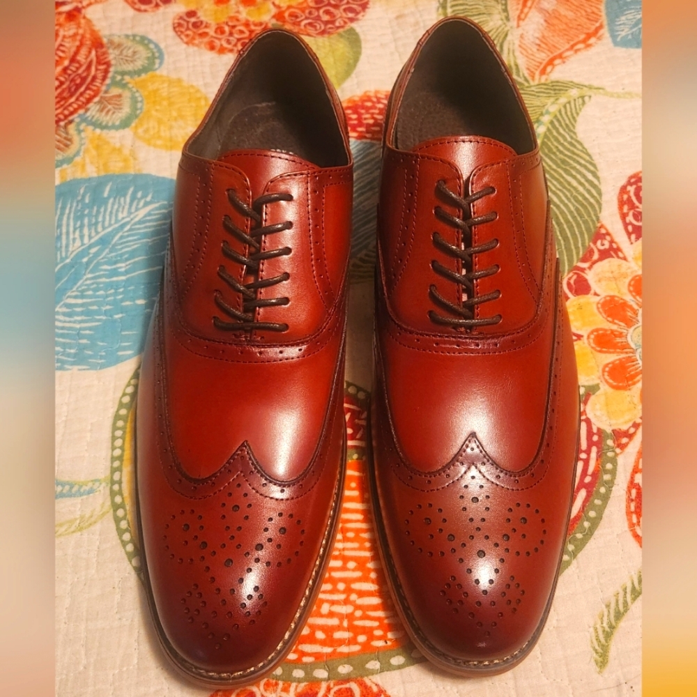 Stacy Adams Garrison Wingtip Men's Leather Dress Shoes In Size 12M.